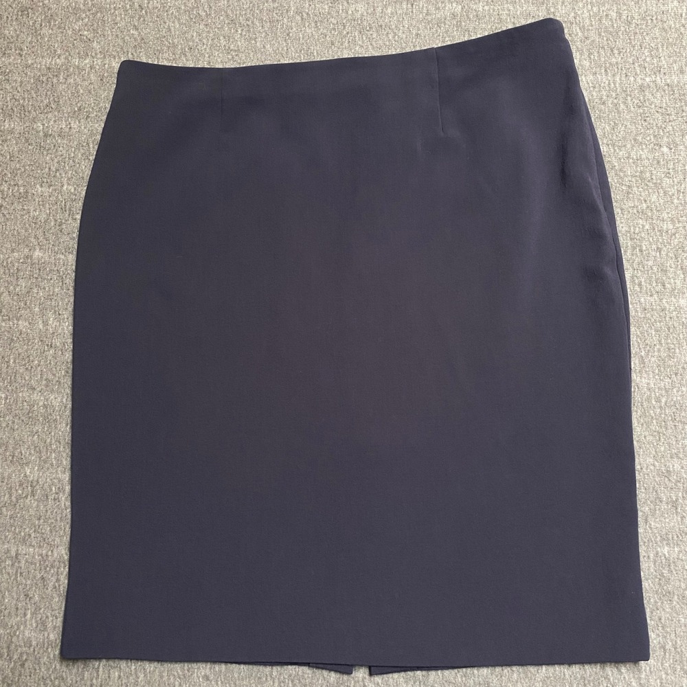 Charter Club Navy Blue Pencil Skirt Side Zip Career Wear Size 14 Womens Office